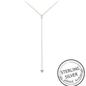 NEW Kitsch sterling silver-plated bras 36" Y-shaped necklace triangle arrow